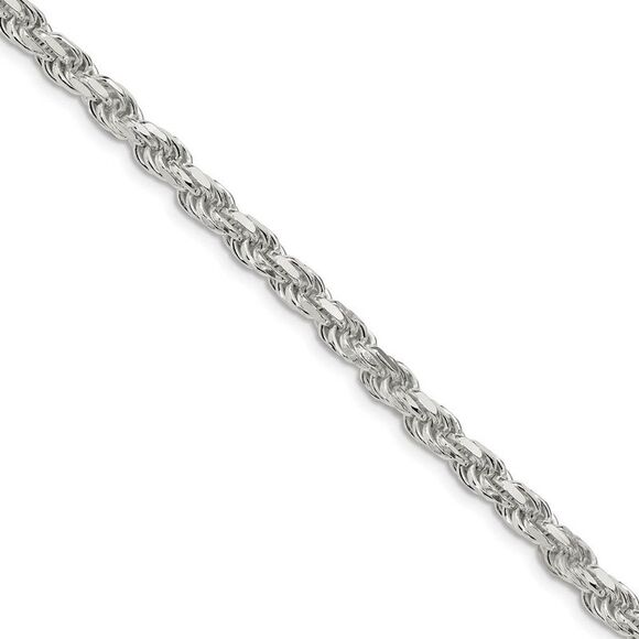 Men's 5.75mm Sterling Silver Solid D/C Rope Chain Bracelet 9 Inch